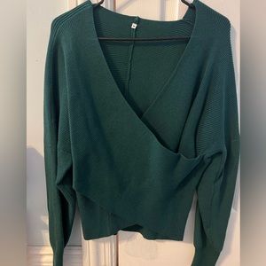 Green Wrap Sweater